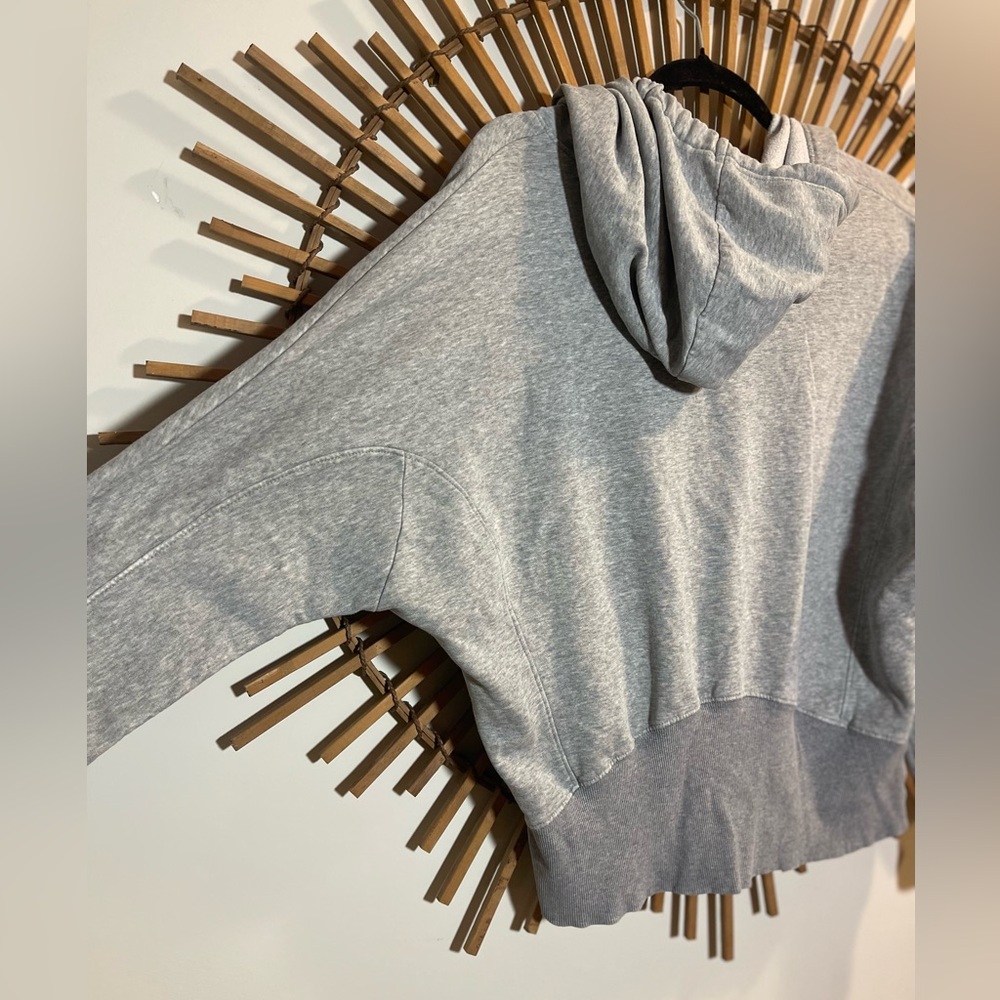 Free People Movement Grey Pullover Quarter Zip Hoodie Sweatshirt Dolman Slv S - Picture 14 of 16